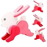 POTOJP 木製パズル 小さな立体パズ 立体の木製組立キット　ウサギ(19種類動物展開)　 Mini 3D Puzzle Kids Educational Funny Toy　積み木　木のおもちゃ 