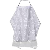 授乳カバー, KUCI® 綿100％ 授乳ケープ ポンチョ 授乳ストラップ付き 出産祝い 多用途フレキシブルラージ& 広々 360度安心 (Grey)