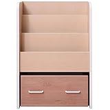 アビライト 大川家具(日本製) スタディルームシリーズ 幅60 移動式 引出付き マガジン絵本ラック ic0040