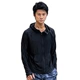 [リンネ] ラッシュガード メンズ パーカー 水着 長袖 UVカット ブラック L