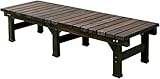 デッキ風縁台 幅180cm×奥行58cm×高さ40cm 天板厚35mm 防水用キャップ付 ダークブラウン SS-DE-180DBR