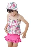 【Peach Kids】花柄プリント 子供水着 セパレート 女の子 スカート フリル ホルターネック ガールズ 子供用 女児 キッズ 上下セット 海水浴 プール