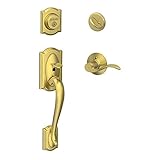 Camelot Single Cylinder Handleset and Left Hand Accent Lever, Satin Brass (F60 CAM 608 ACC LH) by Sc
