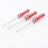 uxcell　スクリュードライバー　トライウイングドライバー　3個入り　レッド　クリア　シルバートーン　金属　プラスチック
