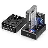 FIDECO USB Cドッキングステーション M.2 NVMe SSD および2.5"/3.5" SATA HDD用 クローンドック 双方向オフラインクローン対応 双方向クローンケース M.2 NVMe - USBアダプター 10Gbps デュプリケータ SSDリーダー 折り畳み式冷却ファン付き (2ベイ)