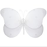HangingバタフライホワイトSparkleメッシュナイロン蝶デコレーション装飾赤ちゃん保育園寝室女の子部屋天井壁装飾結婚式誕生日パーティーベビーシャワーバスルームホームキッズChilds 3dアー