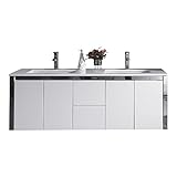 Ove Decors Lelio 60フローティングダブルシンク浴室洗面化粧台、60-inch