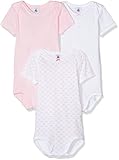 Petit Bateauベビー女の子3パック半袖花柄/ソリッドボディスーツ