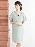 Angeliebe エンジェリーベ マタニティ ワンピース 授乳口付き キーネック ワンピ 妊婦服 産前 産後 半袖 フリー ペール グリーン 21923 21923200