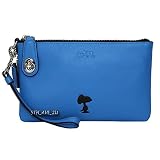 スヌーピー コーチ クラッチ ブルー ピーナッツ Coach X Peanuts Snoopy Leather Turnlock Wristlet 21 Clutch Blue [並行輸入品]