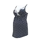 Rose madamu[ローズマダム] 授乳機能付き ドット柄 マタニティ キャミソール ストラップ Aネイビー ML