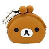 リラックマ POCHIBI シリコンがまぐち カラビナ&ネックストラップ付 リラックマフェイス...