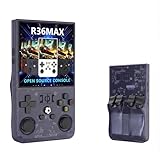 R36MAX 携帯ゲーム機 ポータブルゲーム機 4インチ720×720 IPS HD ハンドヘルドゲームコンソール エミュレーターゲーム機本体 30＋レトロゲーム内蔵 RK3326搭載 4000mAh バックキー付 二人プレイ対応 (フロストグレー, 128G)