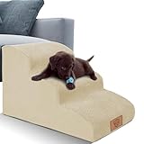 Masthome 犬 階段 犬スロープ階段 ドッグステップ 犬用ステップ 3段 8色 高さ40cm ペット用 ステップ 階段 滑り止め 怪我防止 洗えるカバー 取り外し可能 ペット用品 小型犬 室内犬 高齢犬 介護用 耐久 心地よい ブラウン グレー ホワイト ブルー ベージュ ブラック マスタードイエロー アイスランドブルー