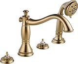 Delta T4797-CZLHP Cassidy Roman Bathtub Faucet with Hand Shower Trim without Handles, Champagne Bron