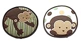Mod Pod Pop Monkey Nursery Wall Decor Hanging Picture Fabric 3D Plush Set of 2 [並行輸入品]