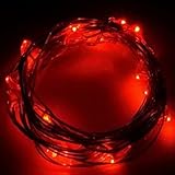 ソーラージュエリーライト LED ソーラーイルミネーション 100球 クリスマス 屋外 防水仕様 イルミネーション (レッド)