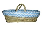 Baby Doll Bedding Chevron Moses Basket, Blue by BabyDoll Bedding