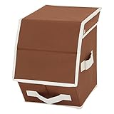 カラーボックスに収まる「フラップインナーボックス ハーフ」【IT】ブラウン(#9837006-32773) 約19×27×25cm カラーボックス 蓋付き フラップ扉 布製 ファブリック