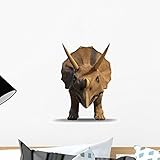 3D Triceratops Dinosaur Face Wall Decal by Wallmonkeys Peel and Stick Graphic (18 in H x 18 in W) WM
