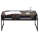 JKプラン Rita シンプルモダンなミニテーブル リビングテーブル 収納庫付き センターテーブル ソファーテーブル 幅91 奥行45 高さ42 北欧テイスト ブラック TSRT0007BK