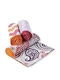 Masala Chevron Ikat Swaddle Set, Pink/Orange by Masala Baby [並行輸入品]