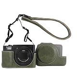 Rieibi TZ99 カメラケース、Panasonic Lumix DC-TZ99/ DC-ZS99デジタルカメラ用PUレザーカメラケース、調節可能なショルダーストラップ付き取り外し可能な保護ケース、ビューティーカバー