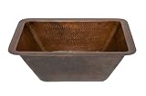 Premier Copper Products BRECDB3 Universal Rectangle Copper Sink with 3.5-Inch Drain Size, Oil Rubbed