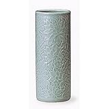 花瓶 総花彫青磁 10号 [R12xH30] 供養 お盆 お彼岸 仏具