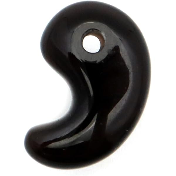 Amazon.co.jp: チベット産 モリオン 黒水晶 勾玉 《アウトレット》※穴