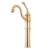 Kingston Brass KB3422GL Georgian Vessel Sink Faucet without Drain, 6-1/8-Inch, Polished Brass by Kin