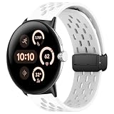 [SumNeol] バンド Google Pixel Watch 4 41mm/Pixel Watch 3 41mm/2/1 対応 ベルト シリコン ストラップ 磁気バックル マグネット式バックル 替えベルト 取り付け簡単 通気性 男女兼用 柔らかい 交換バンド グーグル ピクセルウォッチ4 41 mm/3 41 mm/2/1 用 (ホワイト)