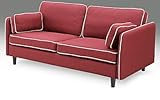 北欧風 幅150cm 3人掛けソファ (レッド)