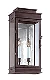 Troy Lighting Vintage 20"H 2-Light Outdoor Wall Light - Vintage Bronze Finish with Clear Glass [並行輸入