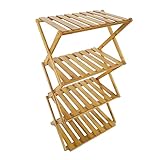 Kaitou 折りたたみ式 4段ラック 棚 収納 竹製 アウトドア キャンプ ガーデンラック [並行輸入品]