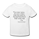 星 ２～６歳子供 男女兼用 半袖 ティー Tシャツ 母の日 花 カーネーション 英語 White 5-6 Toddler