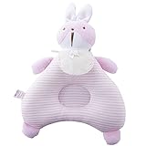 Bbet ベビー枕 うさぎ 綿100% 絶壁防止枕　斜頭 絶壁頭 変形　通気性抜群　 出産祝い 0～6ヶ月 (うさぎ-ピンク)