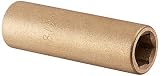 Ampco Safety Tools DW-1/4D3/8 Socket, Deep Well, Non-Sparking, Non-Magnetic, Corrosion Resistant, 1/