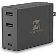 MASS POWER 100W Power Delivery Adapter USB-C×2 USB-A×2 4台同時充電 折り畳みプラグ 安全設計