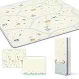 プレイマット-Artake 赤ちゃん プレイマット 収納しやすい 厚手 折りたたみ 防水 防音マット ベビー お昼寝マット (小屋+雪, 200×180×1cm)