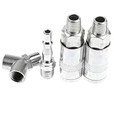 Perfk アダプター　カップラー　空気圧　1/4インチ　エアーコネクター　防錆　耐久　４個入り