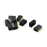 uxcell　ピンヘッダーソケット　コネクタストリップ　ダブルキャブ　複列　2.54mmのピッチ　10-ピン 10個入り