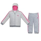 アディダス(adidas) INFANT/BABY ウィンターフリース上下セット BQN77 AY6152 Mグレイヘザー/ホワイト 100