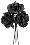 asca 造花 ローズ (1束3本) 花径9cm ブラック A-39643-100
