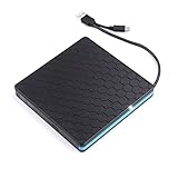 DVDドライブ 外付け USB3.0 ポータブルドライブ CD/DVDプレイヤー CD/DVDドライブ Type-C/USB A搭載 Win/Mac両対応 バスパワー 静音 高速 軽量 スリム コンパクト CD/DVD読取・書込 (USB Type-C)
