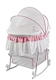 Dream On Me Lacy Protable 2 in 1 Bassinet and Cradle, Pink/White