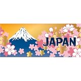 京佑 日本製 金のステッカー シール 車 スマホ 約12×5cm 桜 富士山 JAPAN