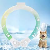 Paerduo 犬 クールネック 犬用ネッククーラー 【18℃自然凍結/PCM50%増量/持続冷却】NASA認証 猫足ボタン 脱落防止設計 犬 首冷やす 冷感リング ひんやりリング 軽量タイプ クールリング 冷え首輪 氷結ベルト 繰り返し使用 子犬 猫用 ペット 犬 暑さ対策 散歩 夏用品 アウトドア 小型犬中型犬用 (グリーン, Sサイズ)
