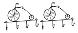 メタル装飾壁フック2 Piece素朴なブラウンアンティーク自転車キーホルダー壁吊りセット9 x 6.5 X 1.5インチブラウンモデル# 110756