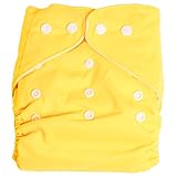 SODIAL(R)一セット（三件入り）赤ちゃんの黄色いオムツ　調整可能＋布オムツ二枚